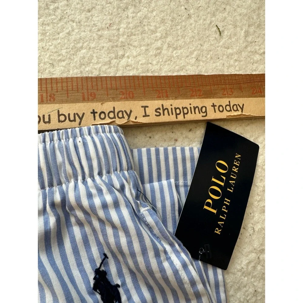 Polo Ralph Lauren Pajama Pants Mens 1XT Blue/White Striped Lounge Sleepwear NWT